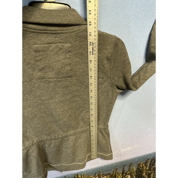 Hollister Gray Button Up Jacket Size Medium Zip And Button With‎ Tie - Picture 9 of 9